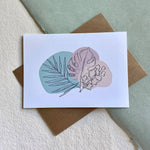 tropical leaves greeting card