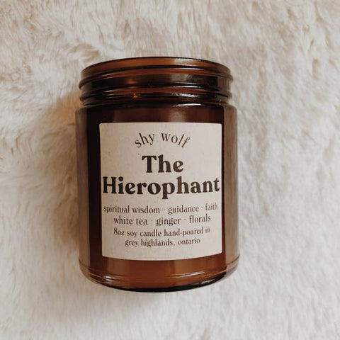 the hierophant soy candle