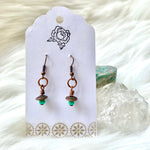 glass bead and copper earrings