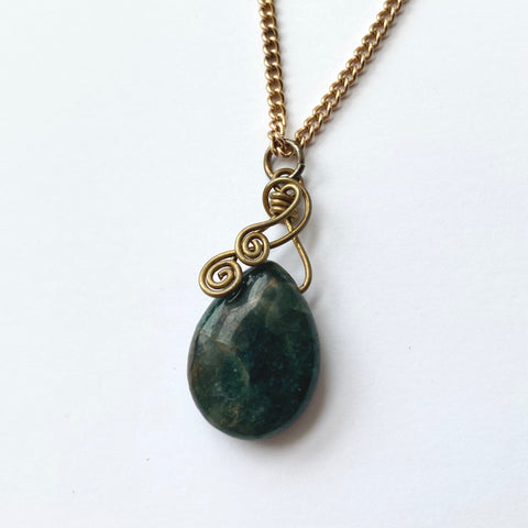 apatite and brass necklace
